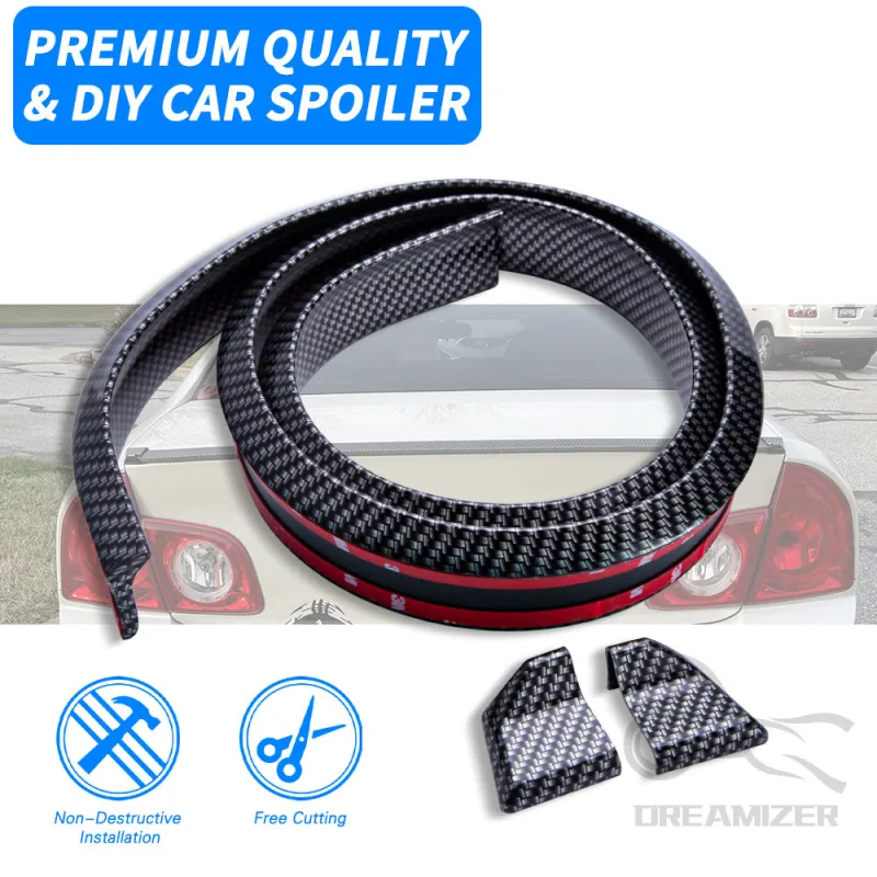 1.5M Universal Roof Spoiler Car-Styling 5D Carbon Rubber Tail Spoiler PU Brazing DIY Refit Spoiler Suitable By Some Type image 3