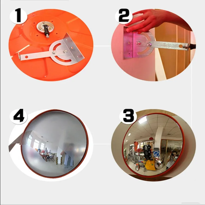 Convex Mirror Road Traffic Safety Mirror Unbreakable 130 Degree Wide Angle Blind Spot Car Parking Security Curved +Brack image 2