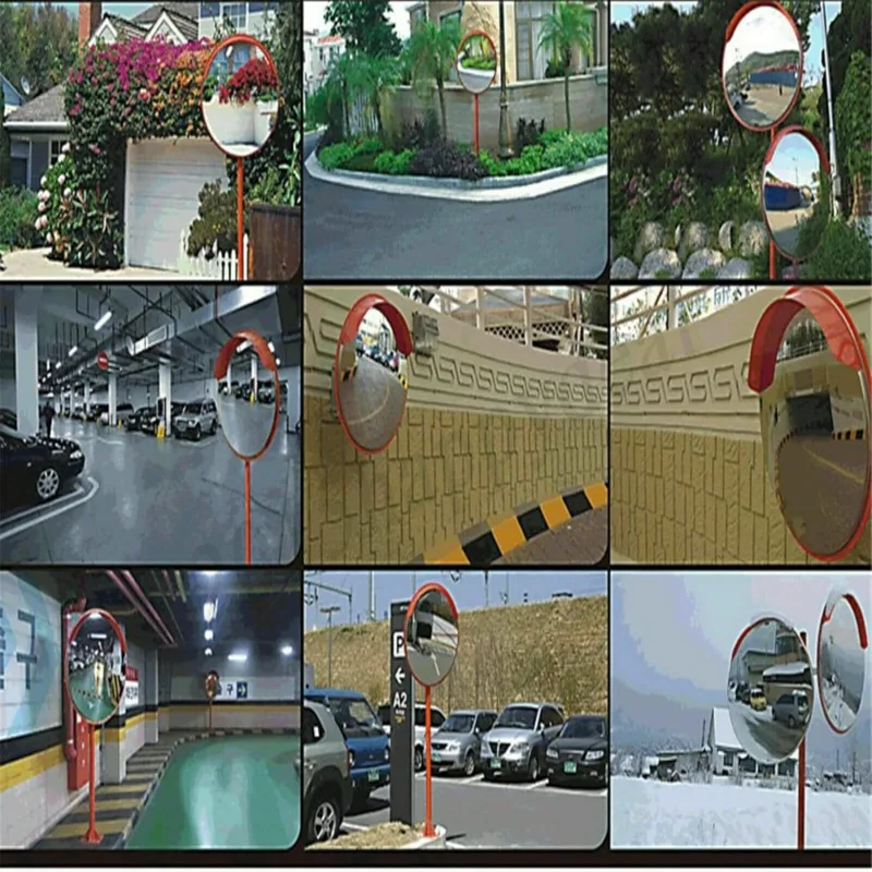 Convex Mirror Road Traffic Safety Mirror Unbreakable 130 Degree Wide Angle Blind Spot Car Parking Security Curved +Brack image 6
