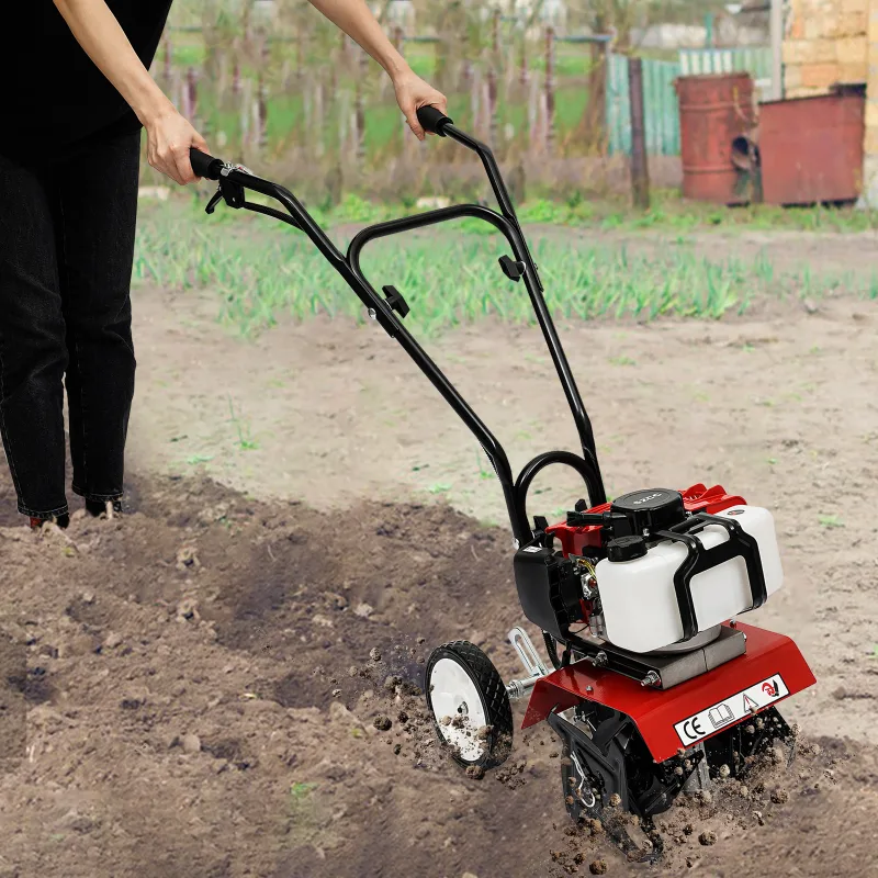 1.9KW 52CC Cultivator Micro Garden Tillage Scarifier Air-Cooled 2-Stroke Gasoline Engine Plowing Tilling Weeding Excavat image 2