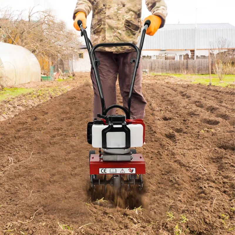 1.9KW 52CC Cultivator Micro Garden Tillage Scarifier Air-Cooled 2-Stroke Gasoline Engine Plowing Tilling Weeding Excavat image 3