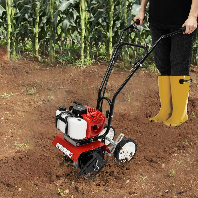 1.9KW 52CC Cultivator Micro Garden Tillage Scarifier Air-Cooled 2-Stroke Gasoline Engine Plowing Tilling Weeding Excavat image 4