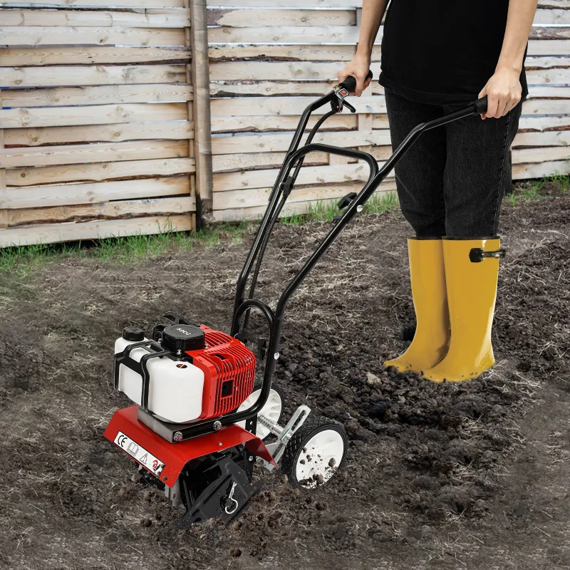 1.9KW 52CC Cultivator Micro Garden Tillage Scarifier Air-Cooled 2-Stroke Gasoline Engine Plowing Tilling Weeding Excavat image 5