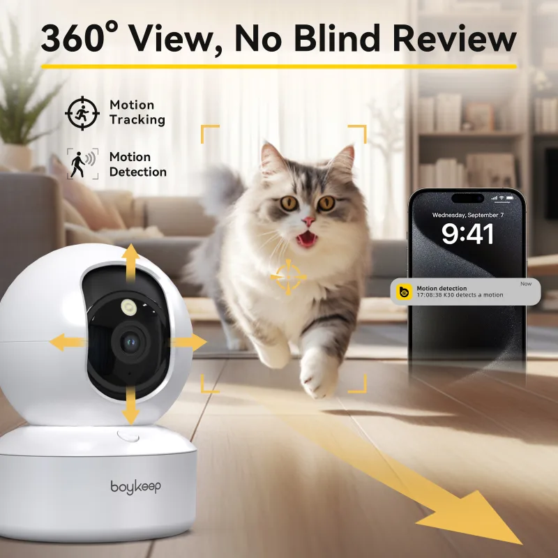 BoyKeep 3MP 5G/2.4GHz WiFi Indoor Home Security IP Smart Baby Monitor Camera Automatic Tracking 24/7 Video Surveillance  image 4