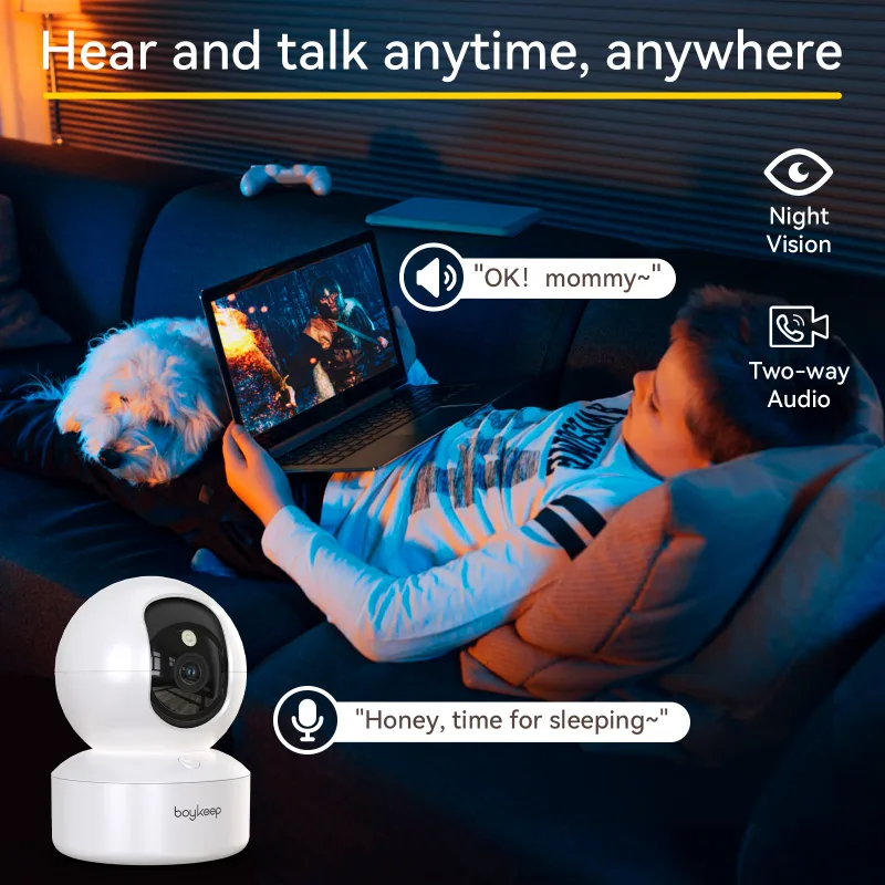 BoyKeep 3MP 5G/2.4GHz WiFi Indoor Home Security IP Smart Baby Monitor Camera Automatic Tracking 24/7 Video Surveillance  image 5