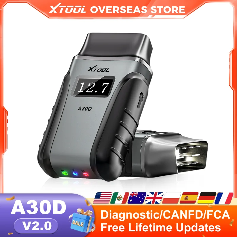 XTOOL Anyscan A30D OBD2 Scanner All System Diagnostic Tool Oil DPF SAS 19+Resets Code Reader with CAN FCA Lifetime Free  image 1