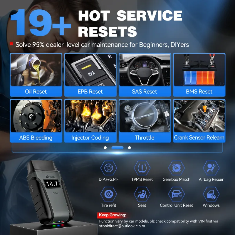 XTOOL Anyscan A30D OBD2 Scanner All System Diagnostic Tool Oil DPF SAS 19+Resets Code Reader with CAN FCA Lifetime Free  image 6