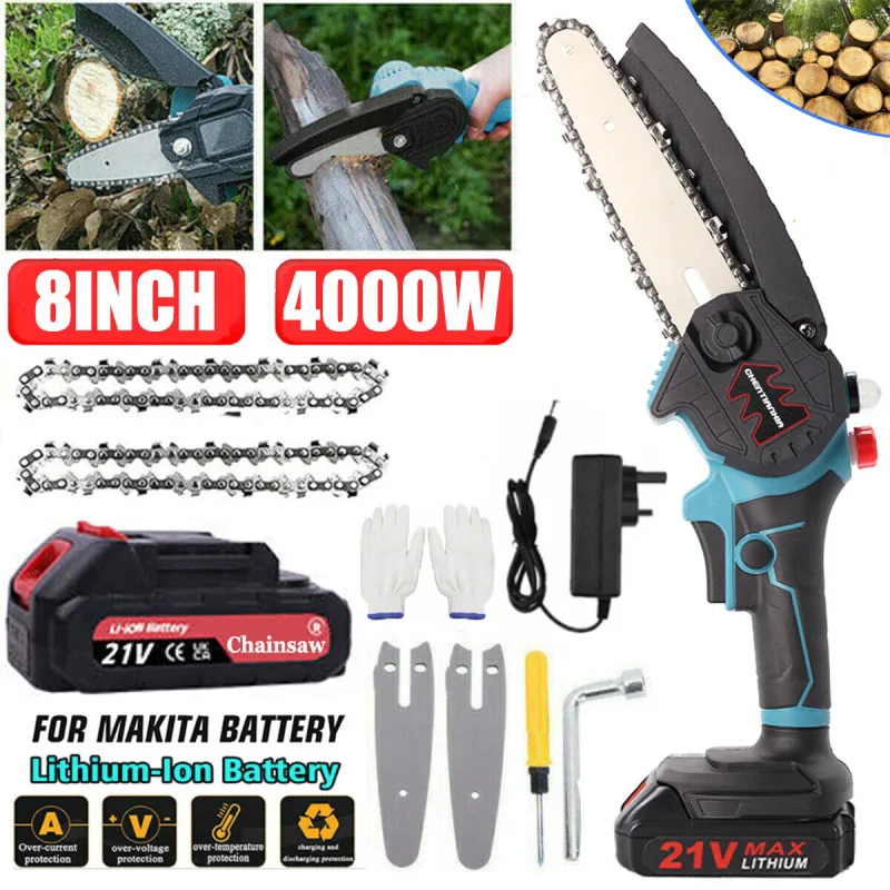 8 Inch Cordless Electric Chainsaw, Brushless image 1