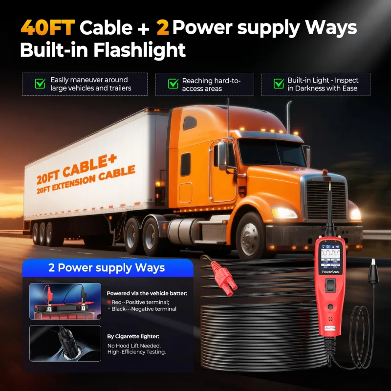 Autel PowerScan PS100  Electrical System Diagnostic Tool  Automotive Circuit Tester Power Circuit Probe Kit image 4