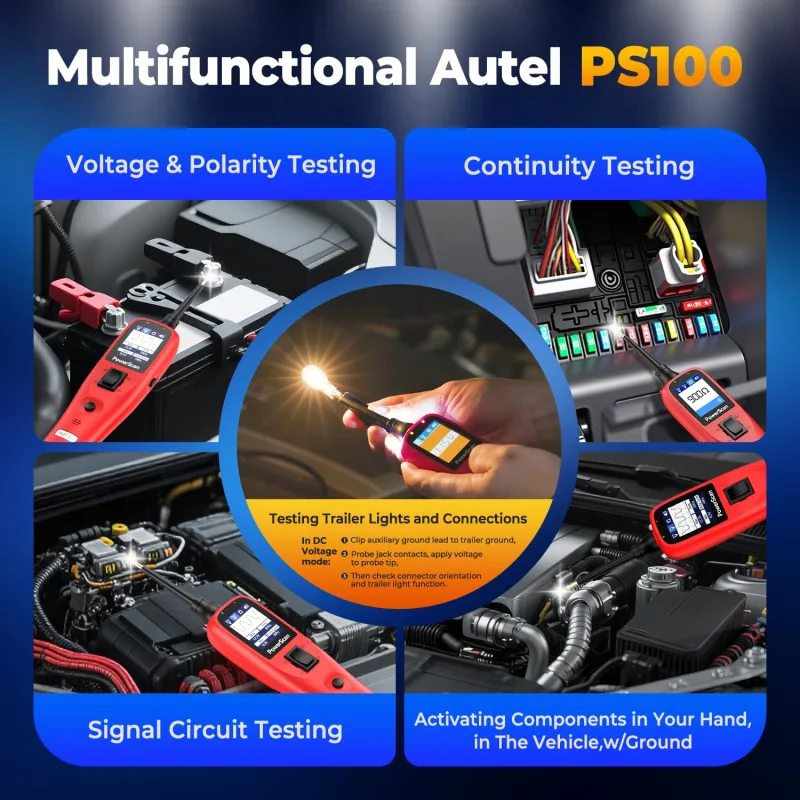 Autel PowerScan PS100  Electrical System Diagnostic Tool  Automotive Circuit Tester Power Circuit Probe Kit image 5