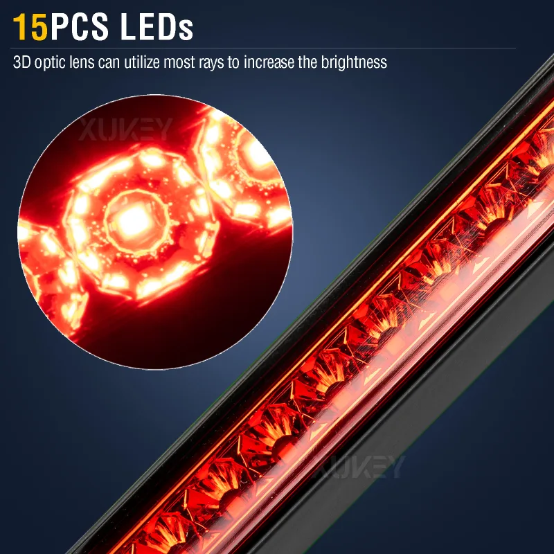 15LED Tail Light Strip Bar License Plate Strip Tail Brake Light Red Turn Signal Warning Light Lorry Truck Car Parts Acce image 4