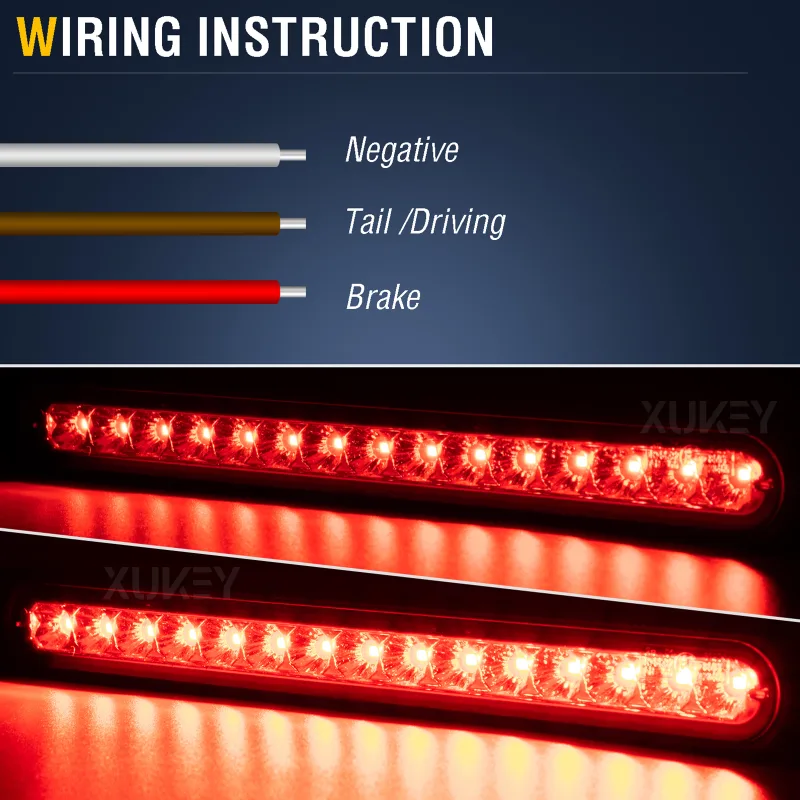 15LED Tail Light Strip Bar License Plate Strip Tail Brake Light Red Turn Signal Warning Light Lorry Truck Car Parts Acce image 5