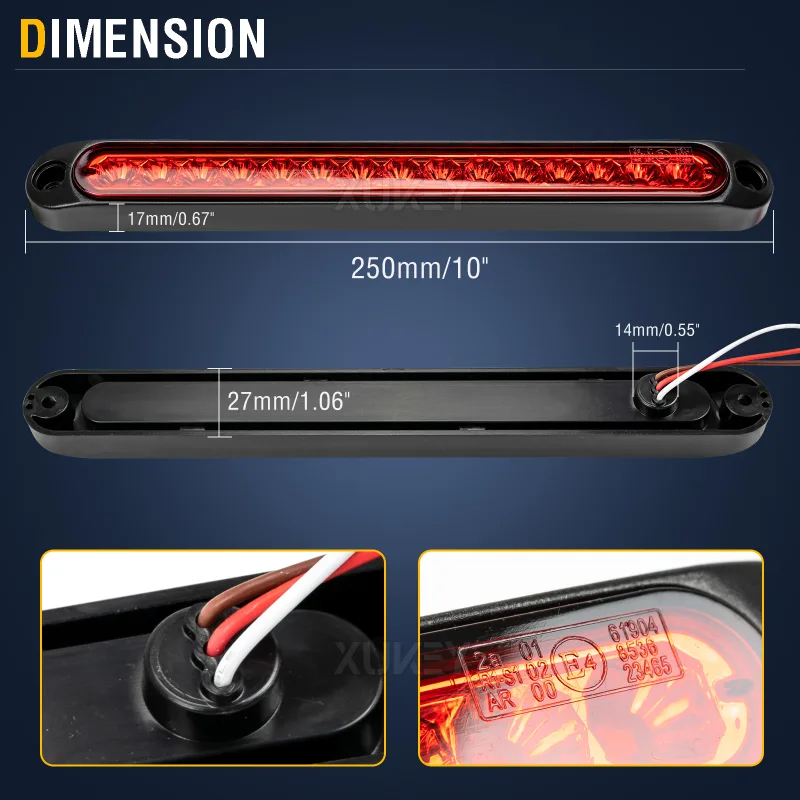 15LED Tail Light Strip Bar License Plate Strip Tail Brake Light Red Turn Signal Warning Light Lorry Truck Car Parts Acce image 6