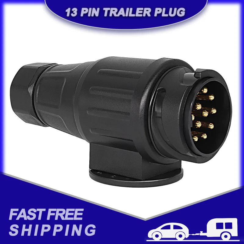 12V 13 Pin Trailer Plug Durable 13 Pole Electrical Caravan Wiring Connector Towing Bar Socket Adapter Car Truck RV Acces image 1