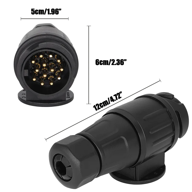 12V 13 Pin Trailer Plug Durable 13 Pole Electrical Caravan Wiring Connector Towing Bar Socket Adapter Car Truck RV Acces image 4