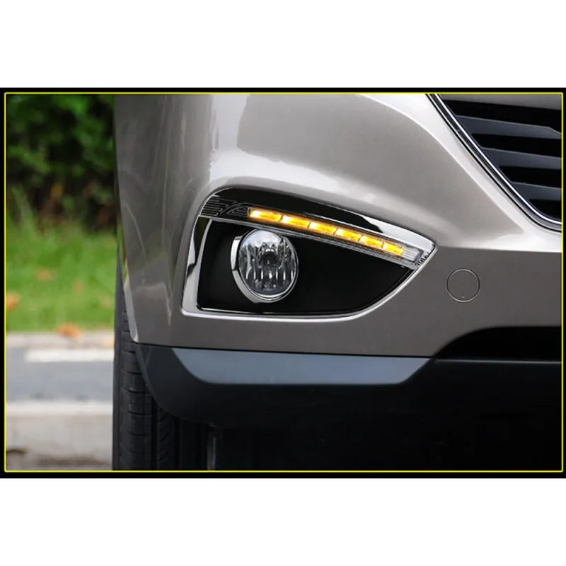 3 Color LED DRL Daylight Fog Lamp for Hyundai IX35 Tucson Facelift 2010 2011 2012 2013 Daytime Running Light with Turn S image 6