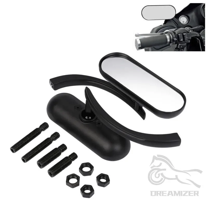 Motorcycle Rearview Mirror Square Oval Side Mirror For Harley Touring Electra Glide Dyna Fatboy Softail Breakout Sportst image 1