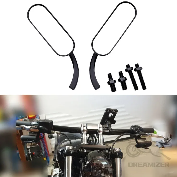 Motorcycle Rearview Mirror Square Oval Side Mirror For Harley Touring Electra Glide Dyna Fatboy Softail Breakout Sportst image 3