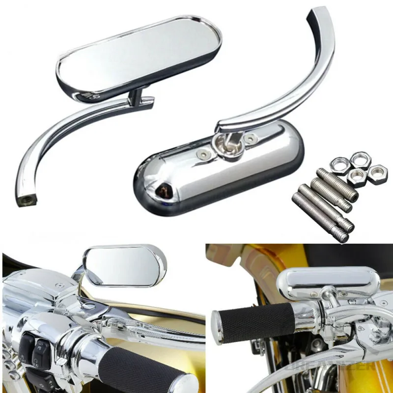 Motorcycle Rearview Mirror Square Oval Side Mirror For Harley Touring Electra Glide Dyna Fatboy Softail Breakout Sportst image 4
