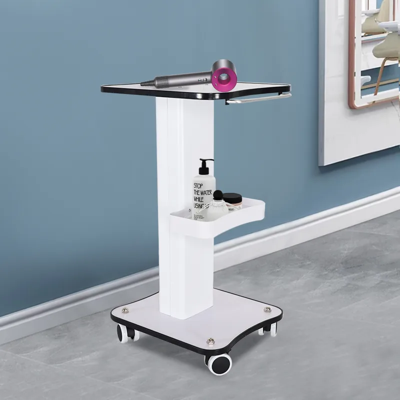SPA Beauty Storage Beauty Salon Stand Rolling Trolley Cart Equipment Machine Holder Organizer 3 Tier 3.8KG with Push Han image 2