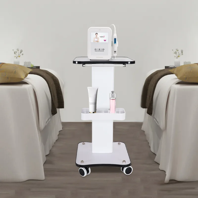 SPA Beauty Storage Beauty Salon Stand Rolling Trolley Cart Equipment Machine Holder Organizer 3 Tier 3.8KG with Push Han image 3