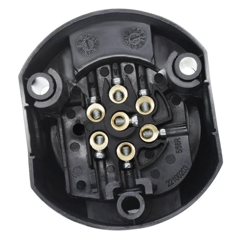 7 Pin 12V European Trailer Socket + Plug Tow Bar Electrics Connector Adapter For RV Truck Vans Caravans Transfer Signal  image 3