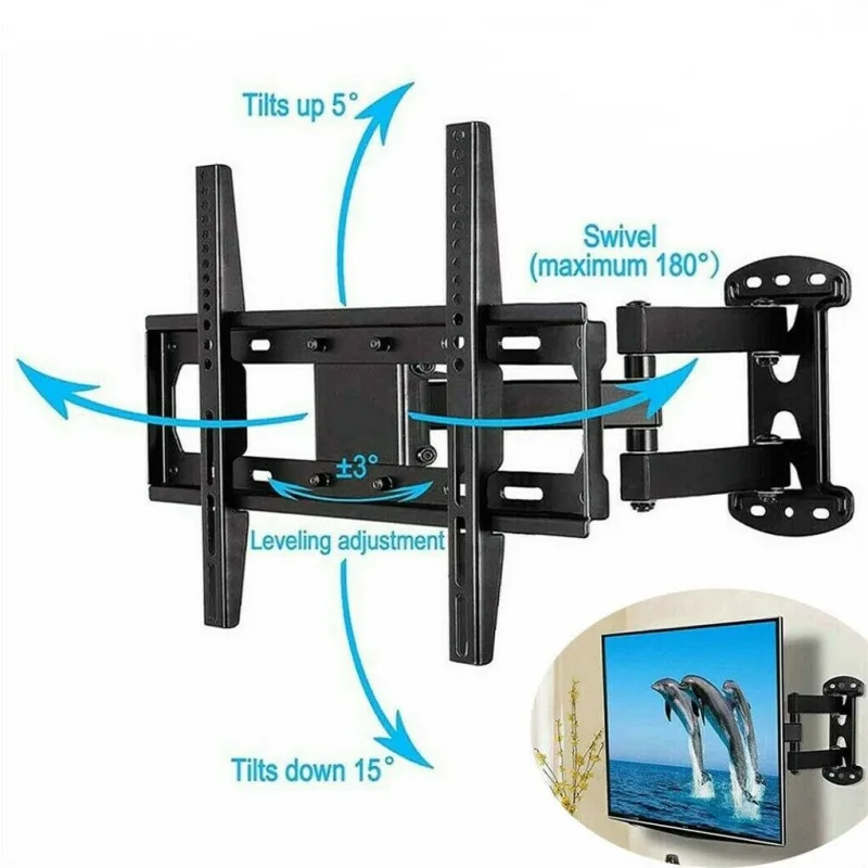 Tilting Swivel Wall TV Wall Bracket Mount Double Arms for 32-55 Inch image 3
