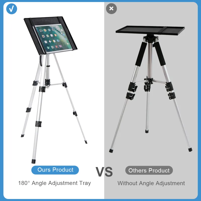 Tripod Projector Stand Foldable Laptop Stand Aluminum Projector Tripod with Plate and Carrying Bag Height Adjustable image 4