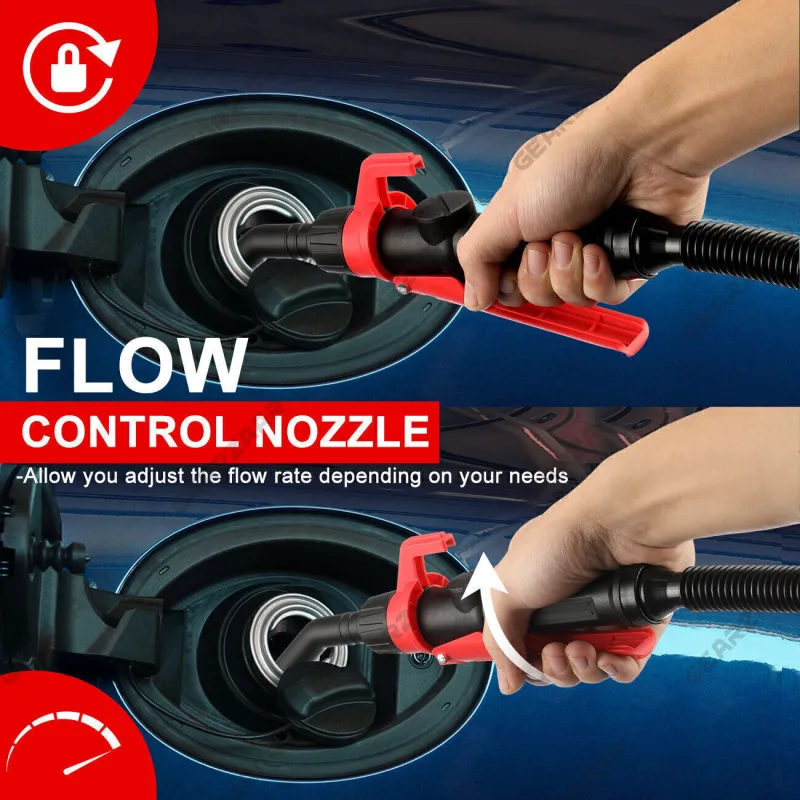 2.6 Gallons Electric Syphon Pump Battery Operated Petrol Oil Water Fuel Transfer UK image 4