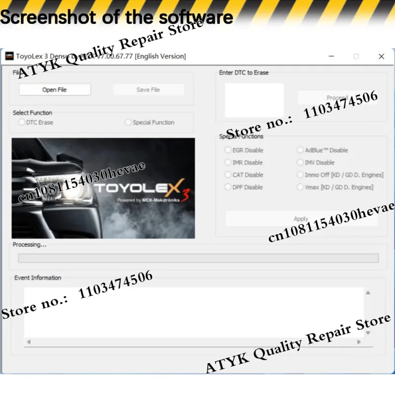 ToyoLex 3 with Unlimited Keygen No need KEYGEN for Lexus Denso Mascheramento DTC Disable Funziona for Kess Ktag Denso IM image 3
