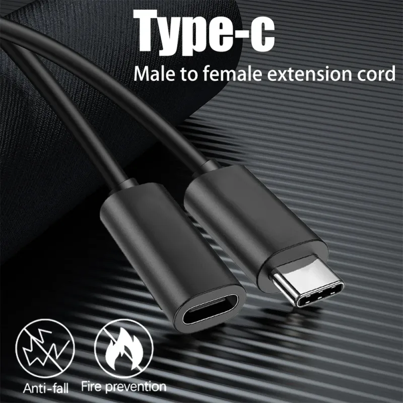 Type C Extended Cable USB C Male To Female Extension Charging Data Line for Laptop Tablet Phone High-speed Data Transfer image 2