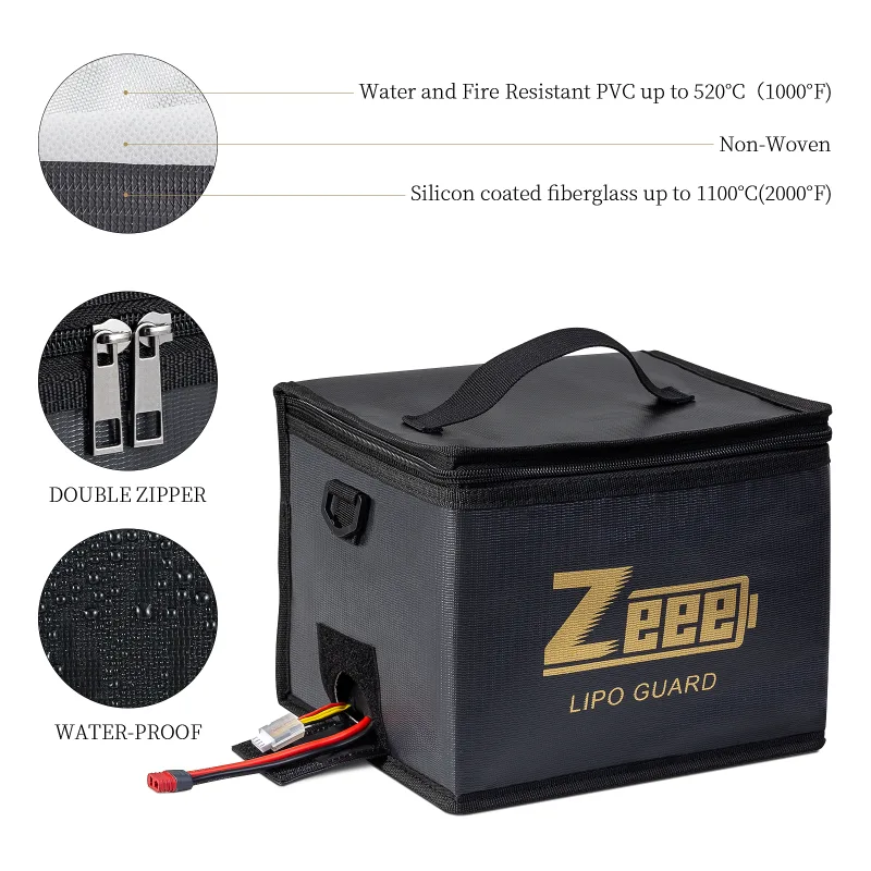 2 Size Zeee Lipo Bag Fireproof Explosionproof Portable RC Car Lipo Battery Storage Safety Bag Specialized Fire Guard Acc image 4