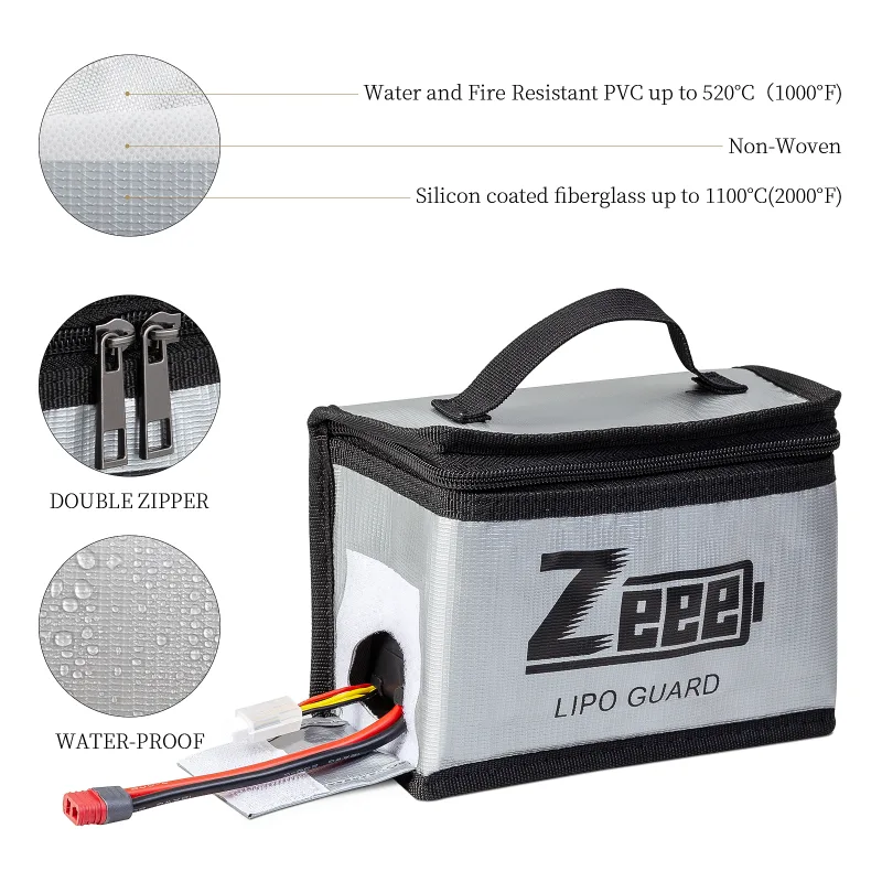 2 Size Zeee Lipo Bag Fireproof Explosionproof Portable RC Car Lipo Battery Storage Safety Bag Specialized Fire Guard Acc image 5