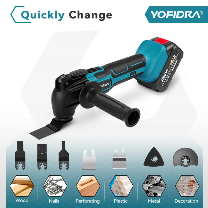 YOFIDRA 6 Speed Cordless Oscillating Multi Tool Variable Multifunctional Power Tool With Accessory For Makita 18V Batter image 3
