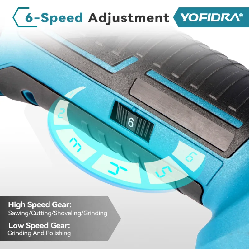 YOFIDRA 6 Speed Cordless Oscillating Multi Tool Variable Multifunctional Power Tool With Accessory For Makita 18V Batter image 4