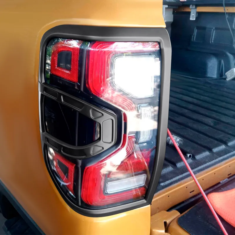 Matte Black Tail Light Cover Rear Lamp Guard Trim For Ford Ranger 2022 2023 2024 T9 Wildtrak Sport 4X4 Next Gen Accessor image 1