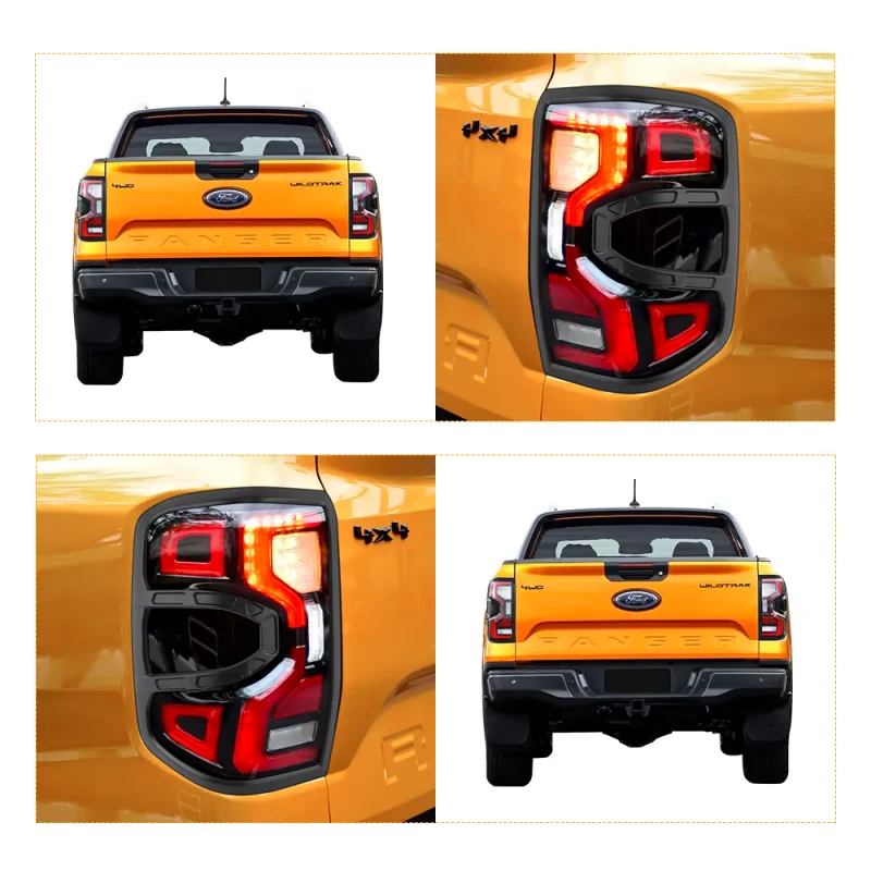 Matte Black Tail Light Cover Rear Lamp Guard Trim For Ford Ranger 2022 2023 2024 T9 Wildtrak Sport 4X4 Next Gen Accessor image 5