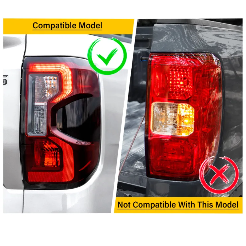 Matte Black Tail Light Cover Rear Lamp Guard Trim For Ford Ranger 2022 2023 2024 T9 Wildtrak Sport 4X4 Next Gen Accessor image 6
