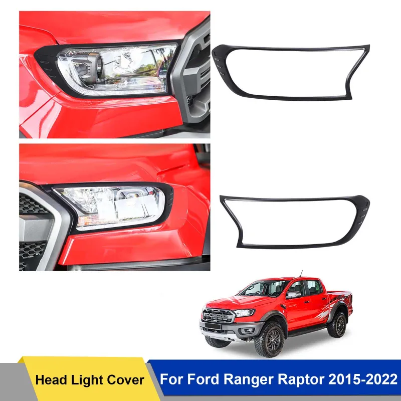 2x Front Headlight Cover for Ford Ranger Raptor 2015-2022 image 1