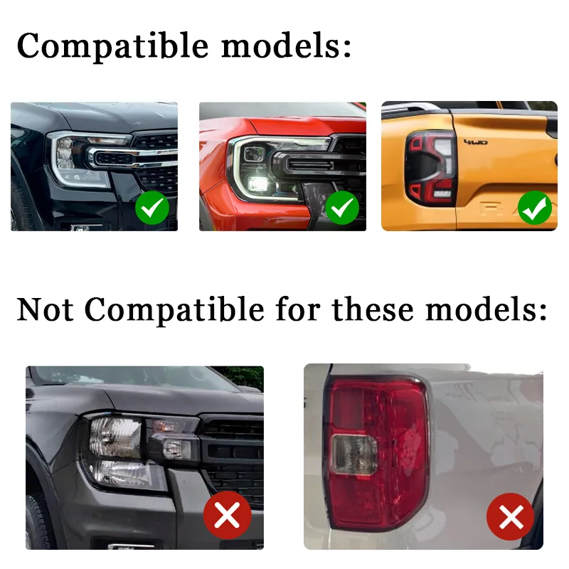 Tail Light Covers for Ford Ranger Wildtrak Sport 2022+ image 4