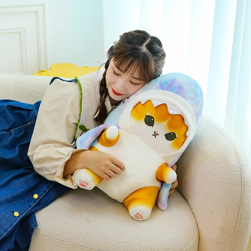 Funny Shark Cat Transformed Cat Doll Plush Toy for Kids, Kawaii Girl Rag Doll, Children's Pillow, Creative Gift, New Product - image 1