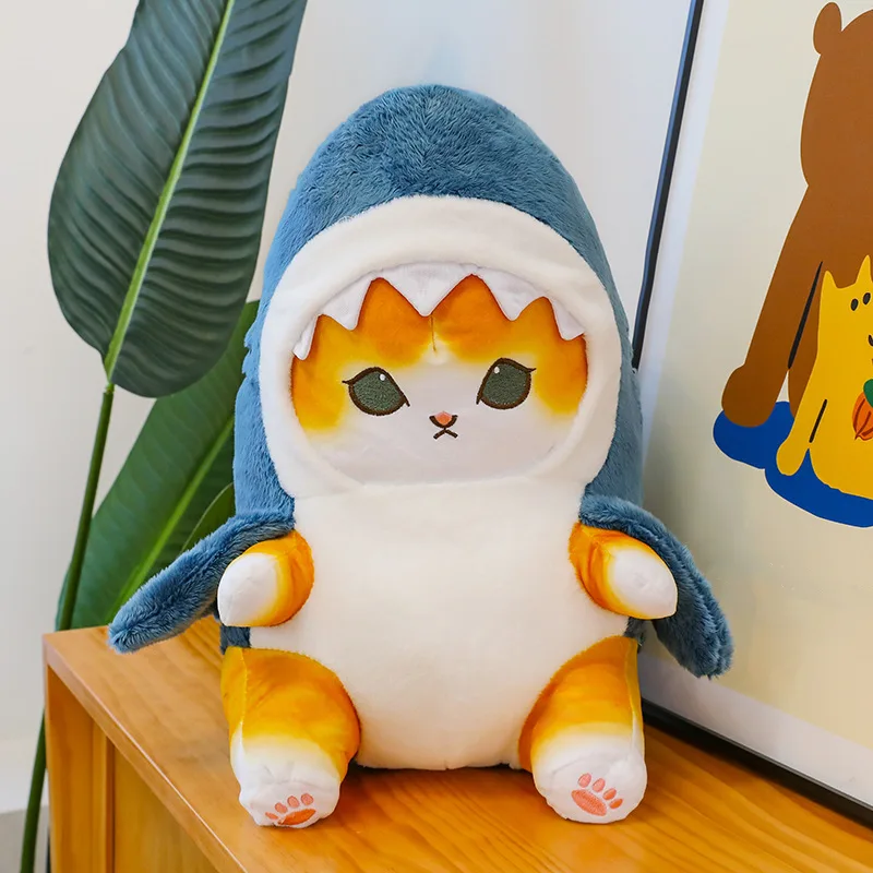 Funny Shark Cat Transformed Cat Doll Plush Toy for Kids, Kawaii Girl Rag Doll, Children's Pillow, Creative Gift, New Product - image 5