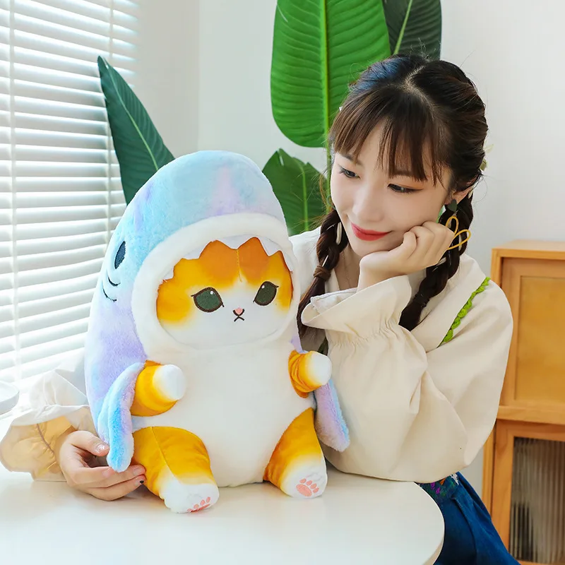 Funny Shark Cat Transformed Cat Doll Plush Toy for Kids, Kawaii Girl Rag Doll, Children's Pillow, Creative Gift, New Product detail 5