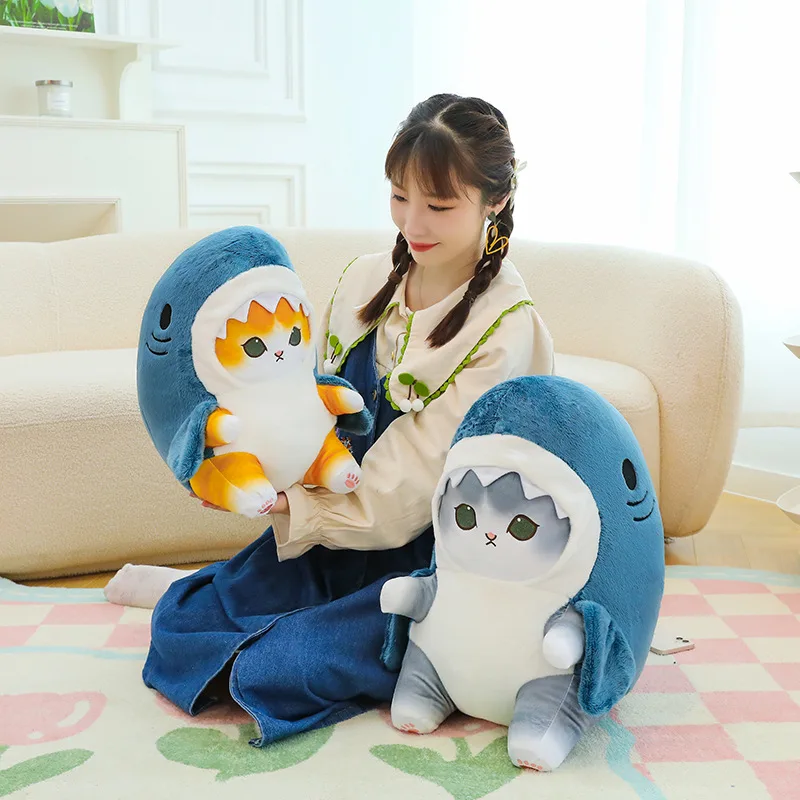 Funny Shark Cat Transformed Cat Doll Plush Toy for Kids, Kawaii Girl Rag Doll, Children's Pillow, Creative Gift, New Product detail 8