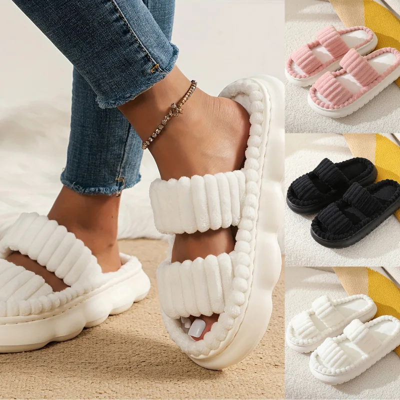 Women's 2024 Spring and Autumn Towel Pattern Thick Sole Home Fashion Anti Slip Towel Sole External Slippers Sandals Outdoor - image 2