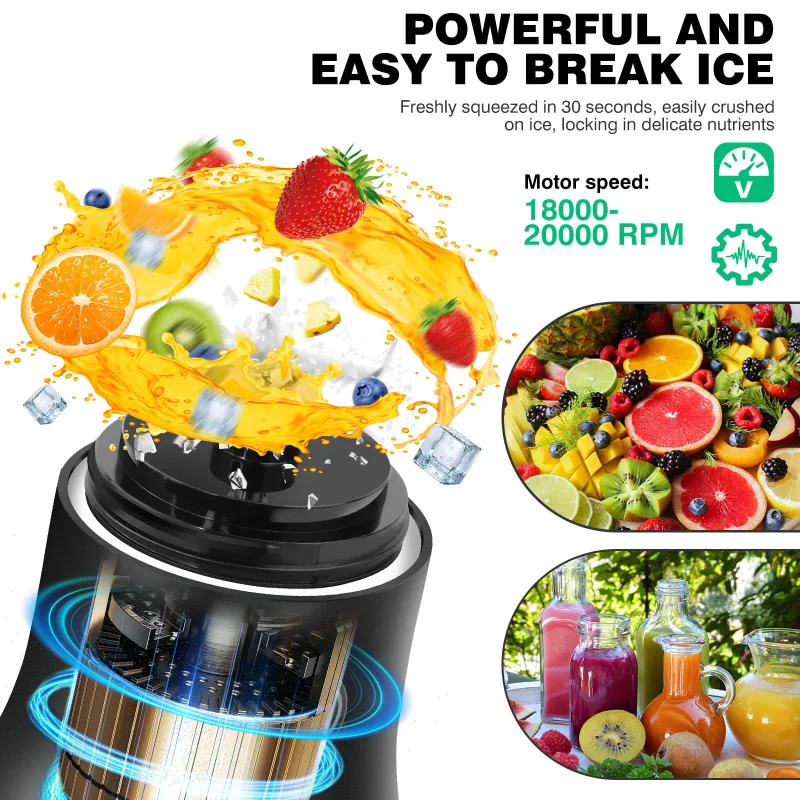 Professional 2 In 1 Portable Blender 600ML Electric Juicer Fruit Mixers USB Rechargeable Smoothie Mini Blender Personal  image 2
