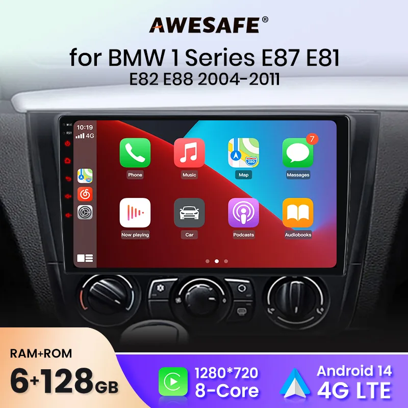 AWESAFE Double Din Car Stereo for BMW 1 Series image 1