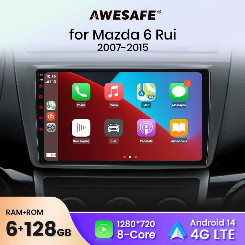 AWESAFE 9-inch Car Radio for Mazda 6 (2007-2012) image 1
