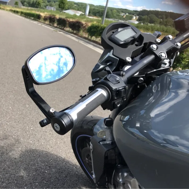 1 Pair Universal Motorcycle 7/8" Handle Bar End Rearview Side Mirrors For Ducati Honda Yamaha Rear View Mirrors Aluminum image 1