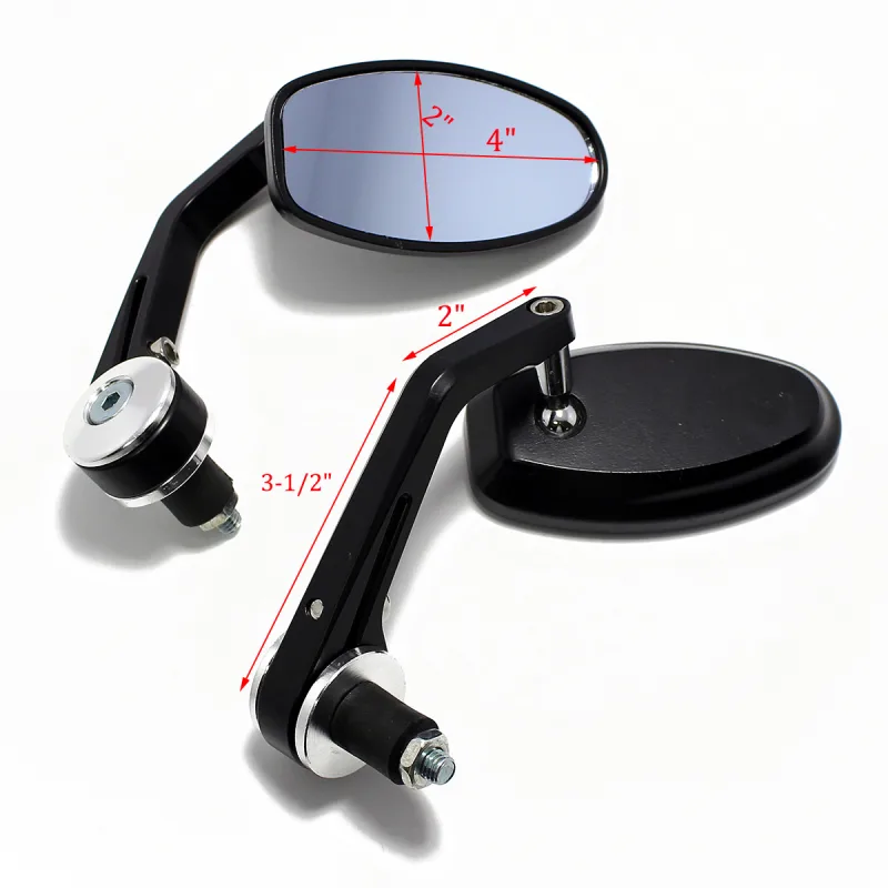 1 Pair Universal Motorcycle 7/8" Handle Bar End Rearview Side Mirrors For Ducati Honda Yamaha Rear View Mirrors Aluminum image 3